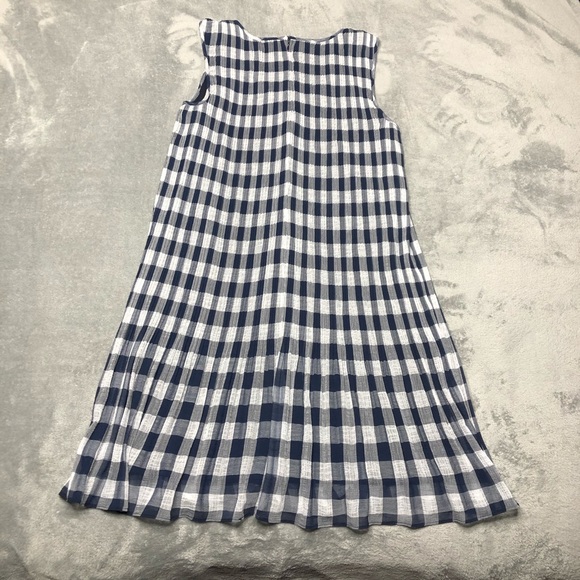 NWT DKNY S/L Pleated Gingham Dress - Picture 3 of 6